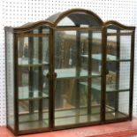 Bronze & Glass Curio Cabinet Mirrored back, glass shelves. Approx. 31 1/2" H x  34 1/2" W x 8" D.