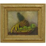 Clara Goodyear, Still Life with Pineapple Oil on canvas. Framed. Signed lower right. Clara