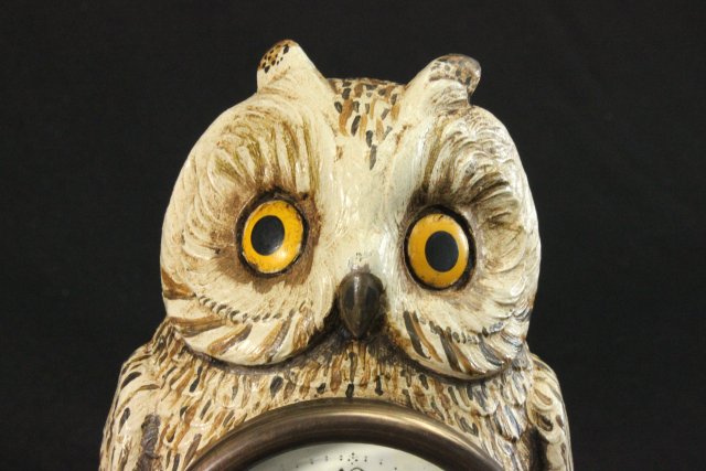 Owl Form Desk Clock Approx. 6 1/2" H. - Image 2 of 5