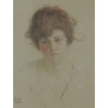 Ella Snowden Valk, "Portrait of a Young Woman" Pastel. Framed. Signed lower left. Ella Snowden