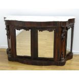Marble Top Rosewood Victorian Sideboard Approx. 35" H x 60" W x 20" D.