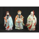 3 Chinese Porcelain Figures "Immortals". Approx. 12" H.