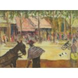 Jean Vigaud, "Paris Street Scene" Oil on canvas. Framed. Signed lower right. Jean  Vigaud (20th