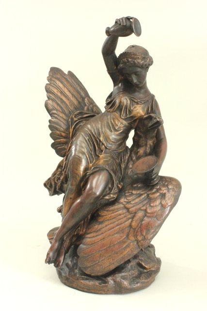 C. Buhot Bronze Woman on an eagle. Approx. 17 1/4" H. - Image 3 of 6