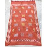 Antique Orange American Indian Design Tapestry Approx. 51" H x 31" W.
