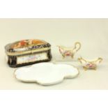 Group lot of Porcelain Including pair of hand painted sugar & creamer,  Sevres style box & Limoges