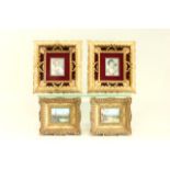 2 Pairs of Gilt Framed Italian Pictures Frames approx. 10 1/2" H x 9 1/4" W & 7" H x 8" W.