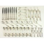 Sterling Silver Flatware Service Including (8) Gorham, (8)7 1/2" Forks, (8) 9"  knives, (8)