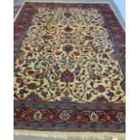 Ivory Sarouk Rug Approx. 9' H x 12" W. Excellent condition. Excellent condition.