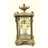 Ansonia Clock With key. Marked Ansonia, New York. Approx. 15  1/4" H x 7 1/2" W x 6 1/4" D.