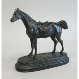 Bronze sculpture of horse Signed A. Barye. Approx. 6 1/4" H x 6 1/4" W.