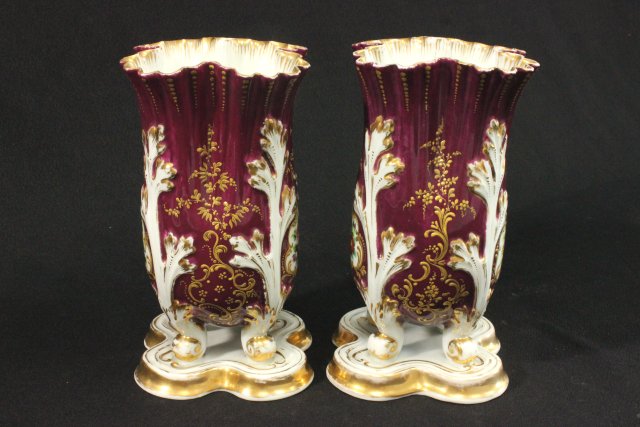 Red & White Porcelain Vases Approx. 9" H. - Image 8 of 8