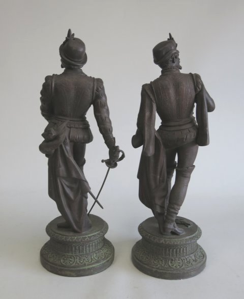 Pair of Metal Figures, "The Duet" French, early 20th century. Approx. 17" H. - Image 8 of 8