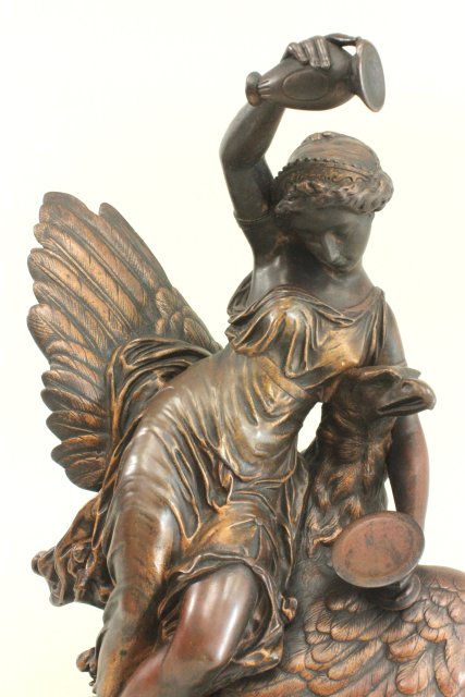 C. Buhot Bronze Woman on an eagle. Approx. 17 1/4" H. - Image 2 of 6