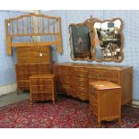 French Style Modern Bedroom Set Consist of chest, dresser, 2 nightstands,  headboard, mirror.