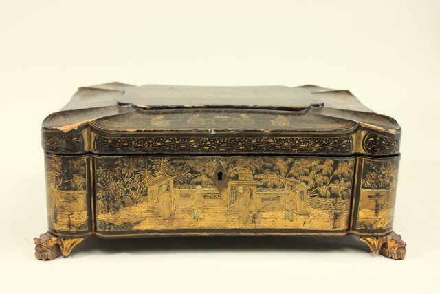 Chinese Export Lacquer Box Approx. 11 1/2" W. - Image 7 of 7
