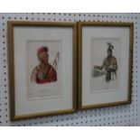 Rice, Rutter & Co, 2 Hand-colored Lithographs Featuring Naw Kaw Winnebago Chief & Not Chi Mi Ne,  an