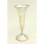 Unusual Sterling Silver Vase Approx. 12" H. Approx 11.9 ozt. Dings. Dings.