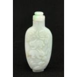 White Jade Chinese Snuff Bottle Carved rabbit. Approx. 2 3/4" H.