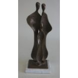 Joseph Csaky, Still Bronze 3 figures. 20th century, French. Approx. 11" H.
