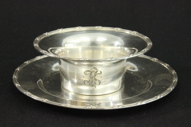 Unusual Set of "Shreve & Co" Bowls & Underplates With "K" monogram. Marked "Shreve & Co" Sterling - Image 2 of 8