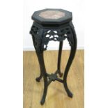 Marble Top Teakwood Stand Approx. 36" H x 12" x 12".