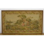 Early 20th Century Gilt Framed Tapestry Machine made. Approx. 44" H x 76" W. Good  condition. Good