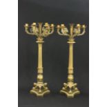 Pair of Candelabras Mounted as Lamps Approx. 32 1/2" H x 14 1/4" D.