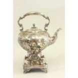 Silver Plate Urn on Stand Sheffield England. With Burner. Ornate floral  repousse design. Approx.