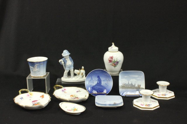 Copenhagen Porcelain Including (1) Bavarian figure, (1) Bing & Grondhal  Vase, Bavarian figure of