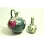 Two Asian porcelain pieces Including Chinese reticulated vase, 5 figures.  Approx. 5" H and