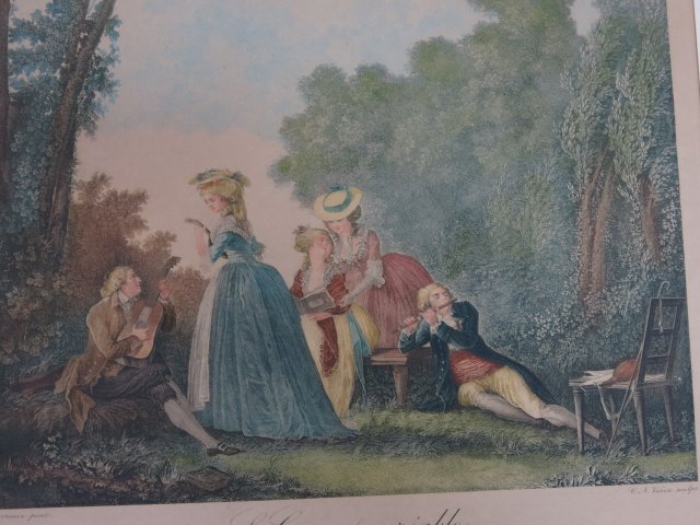 Lot of 5 Colored Prints (3) After Berthe Morisot. One signed in plate.  Approx. 9" H x 8" W - Image 3 of 6