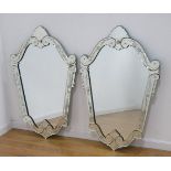 Pair Venetian style Mirrors Approx. 41" x 27". Property of a Bernardsville, NJ  collection. (4069)