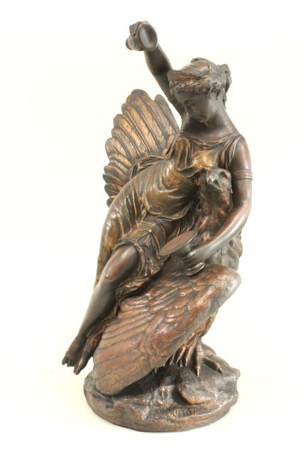 C. Buhot Bronze Woman on an eagle. Approx. 17 1/4" H. - Image 4 of 6