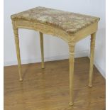 Paint Decorated Marble Top Console Approx. 29" H x 24" W.