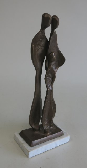 Joseph Csaky, Still Bronze 3 figures. 20th century, French. Approx. 11" H. - Image 2 of 4