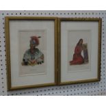 2 Rice, Rutter & Co Hand Colored Lithographs Featuring Wa Pel La, Chief of the Musquakee tribe