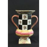 Mackenzie Chilos Vase Marked "Famille Rose" on bottom. Approx. 12" H x 9  1/2" W.