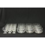 Assorted crystal Includes 9 crystal bowls with etched coat of arms,  approx. 3" H x 4 3/4" D and set
