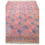 Red Handmade Afghan Carpet Approx. 10'2" H x 6'10" W. Good condition. Good condition.