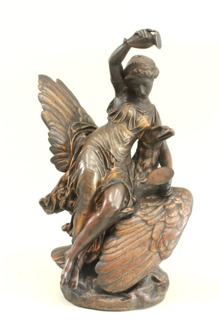 C. Buhot Bronze Woman on an eagle. Approx. 17 1/4" H.