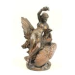 C. Buhot Bronze Woman on an eagle. Approx. 17 1/4" H.