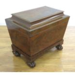 Antique Mahogany Sarcophagus Form Cellarette Circa 1830's. With paw feet. Approx. 22 1/2" H x  26