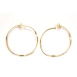 Pair of Marco Bicego 18k Gold Hoop Earrings Signed. Approx. 6 dwt, 2" D.