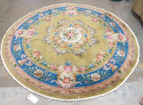 Chinese Round Gold Floral Carpet Chinese Round Gold Floral Carpet