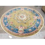 Chinese Round Gold Floral Carpet Chinese Round Gold Floral Carpet