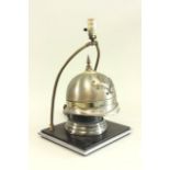 Helmet Decanter Mounted as Lamp Approx. 12" H.