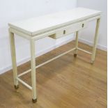 Tommi Parzinger White Lacquer Console Approx. 32 1/4" H x 48" W x 14 1.2" D. Property  from the