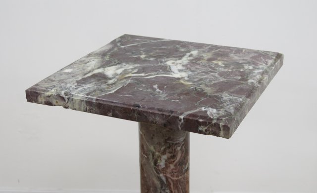 Bronze Mounted Top Square Rouge Marble Pedestal French. Approx. 41 1/2" H x 13 3/4" W. - Image 3 of 3