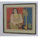 Henri Matisse, "Seated Woman with Flower" Lithograph. Framed. Signed & dated 1942 in the  plate.